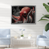 Portrait Of Red Mystical Octopus Photography - Octopus Framed Canvas Art