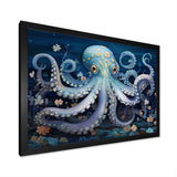 Ethereal Octopus In Deep See Illustration - Octopus Living Room Wall Art