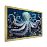 Ethereal Octopus In Deep See Illustration - Octopus Living Room Wall Art