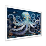Ethereal Octopus In Deep See Illustration - Octopus Living Room Wall Art