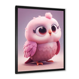 Cute Litte Pink Owl - Owl Canvas Wall Art