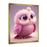Cute Litte Pink Owl - Owl Canvas Wall Art