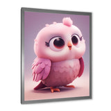 Cute Litte Pink Owl - Owl Canvas Wall Art