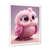 Cute Litte Pink Owl - Owl Canvas Wall Art