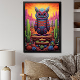 Glorious Owl Surrounded By Cacti In The Desert - Owl Wall Decor