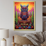Glorious Owl Surrounded By Cacti In The Desert - Owl Wall Decor