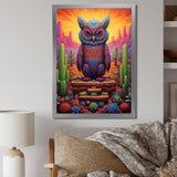 Glorious Owl Surrounded By Cacti In The Desert - Owl Wall Decor