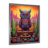 Glorious Owl Surrounded By Cacti In The Desert - Owl Wall Decor