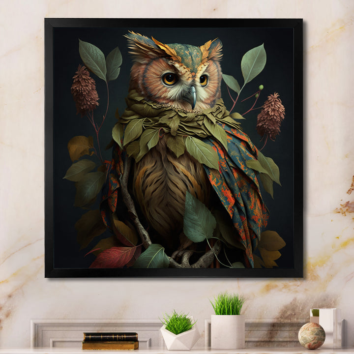 Tropical Forest Owl - Owl Bedroom Wall Art