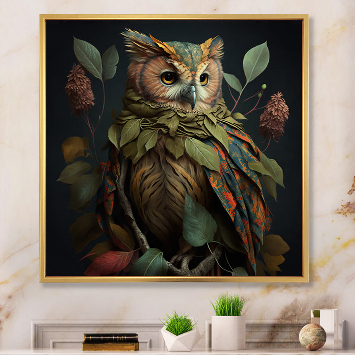 Tropical Forest Owl - Owl Bedroom Wall Art