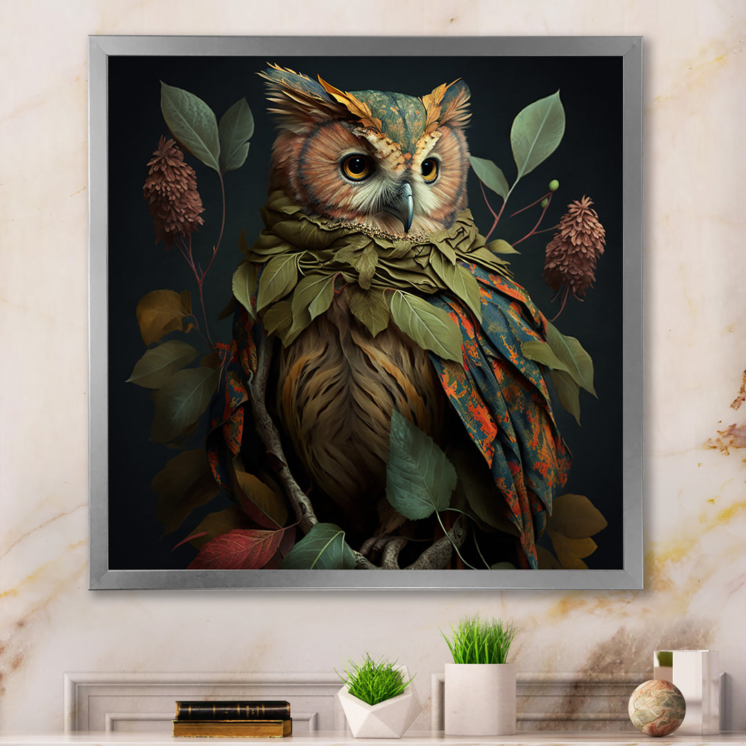 Tropical Forest Owl - Owl Bedroom Wall Art