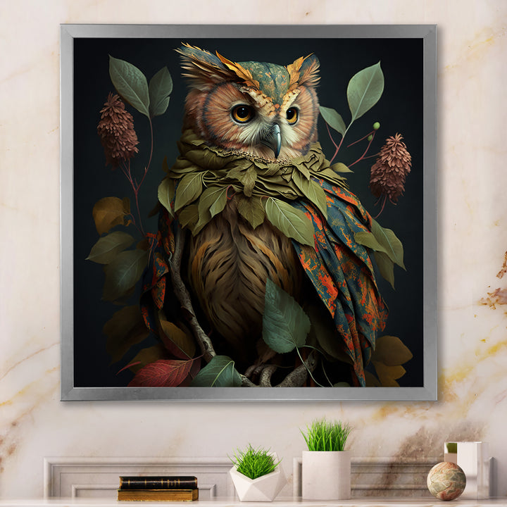 Tropical Forest Owl - Owl Bedroom Wall Art