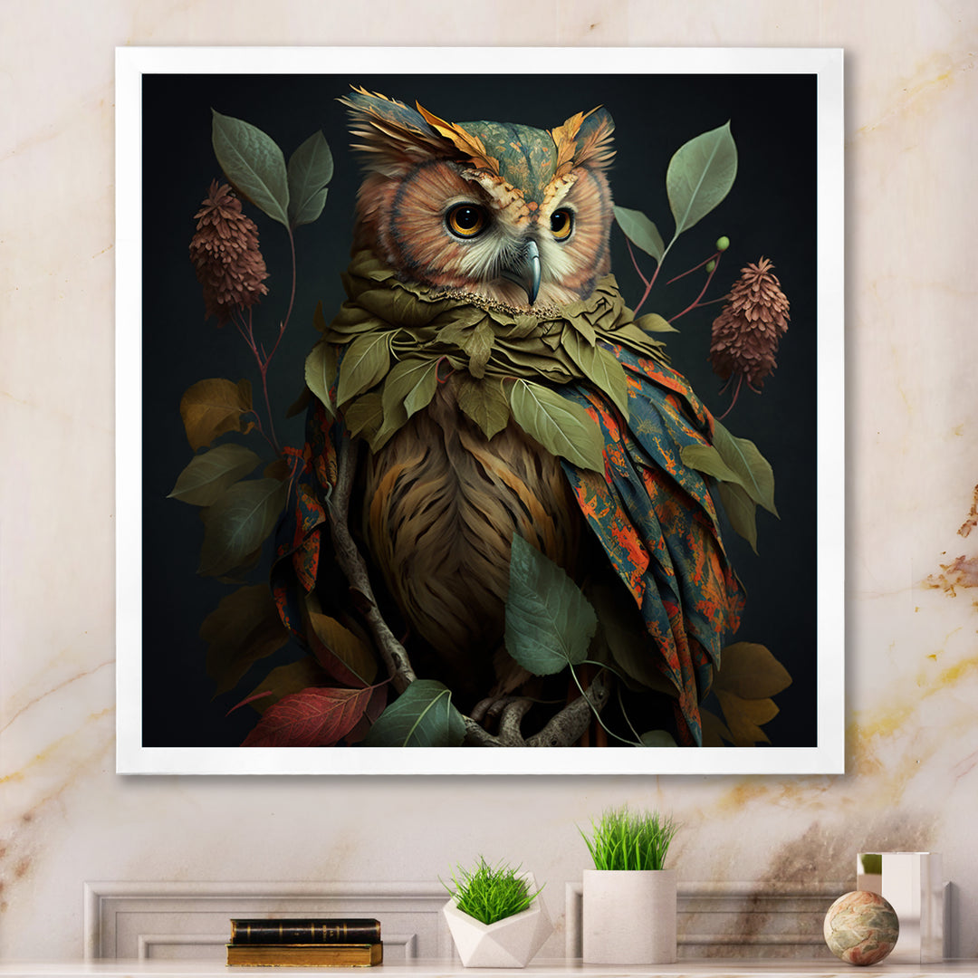 Tropical Forest Owl - Owl Bedroom Wall Art