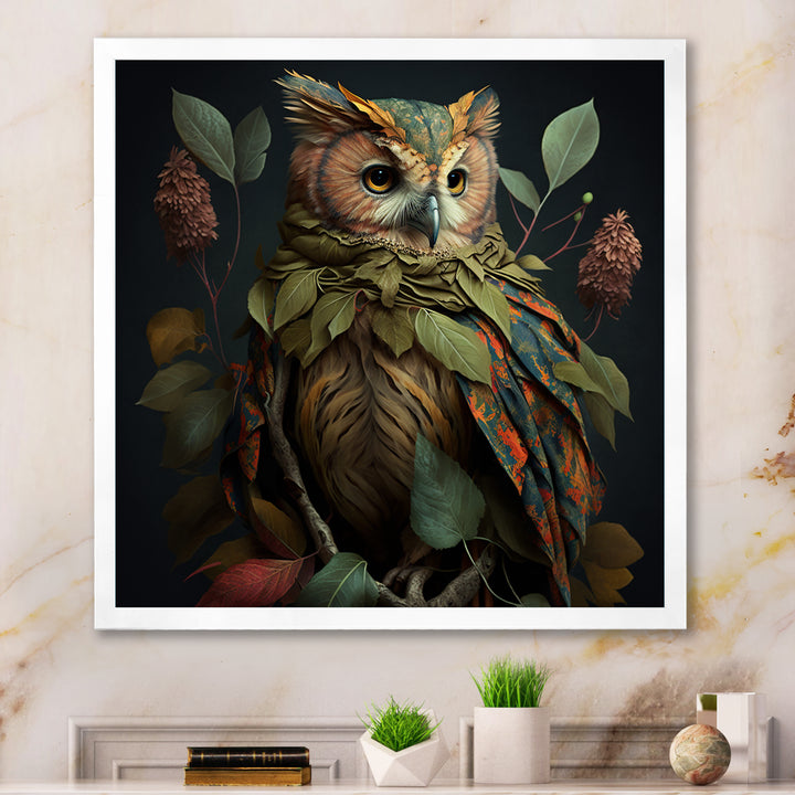 Tropical Forest Owl - Owl Bedroom Wall Art