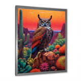 Portrait Of Mysterious Wise Owl In Dessert - Owl Canvas Wall Art