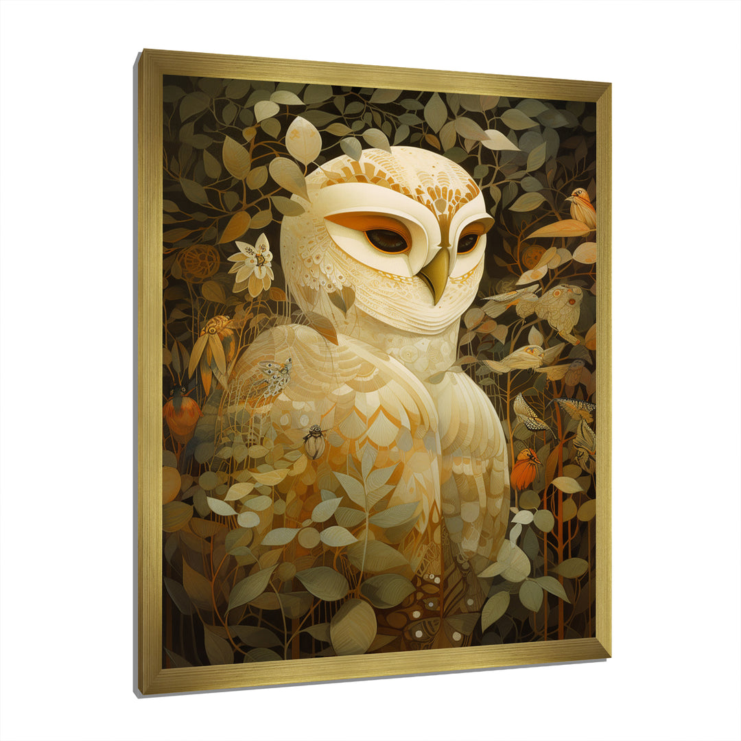 Retro Portrait White Owl Magic - Owl Wall Decor