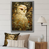 Retro Portrait White Owl Magic - Owl Wall Decor