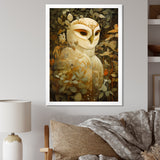 Retro Portrait White Owl Magic - Owl Wall Decor
