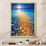 Little Hearts On Tropical Full Moon Beach - Owl Wall Art Prints