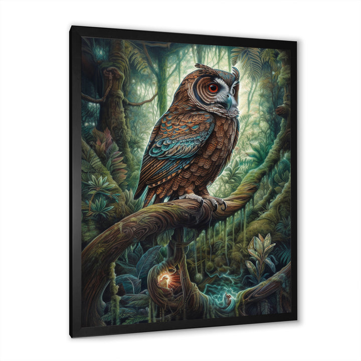 Portrait Of Wise Owl In The Forest - Brown Owl Wall Art