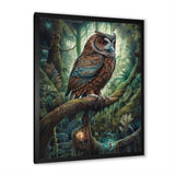 Portrait Of Wise Owl In The Forest - Brown Owl Wall Art