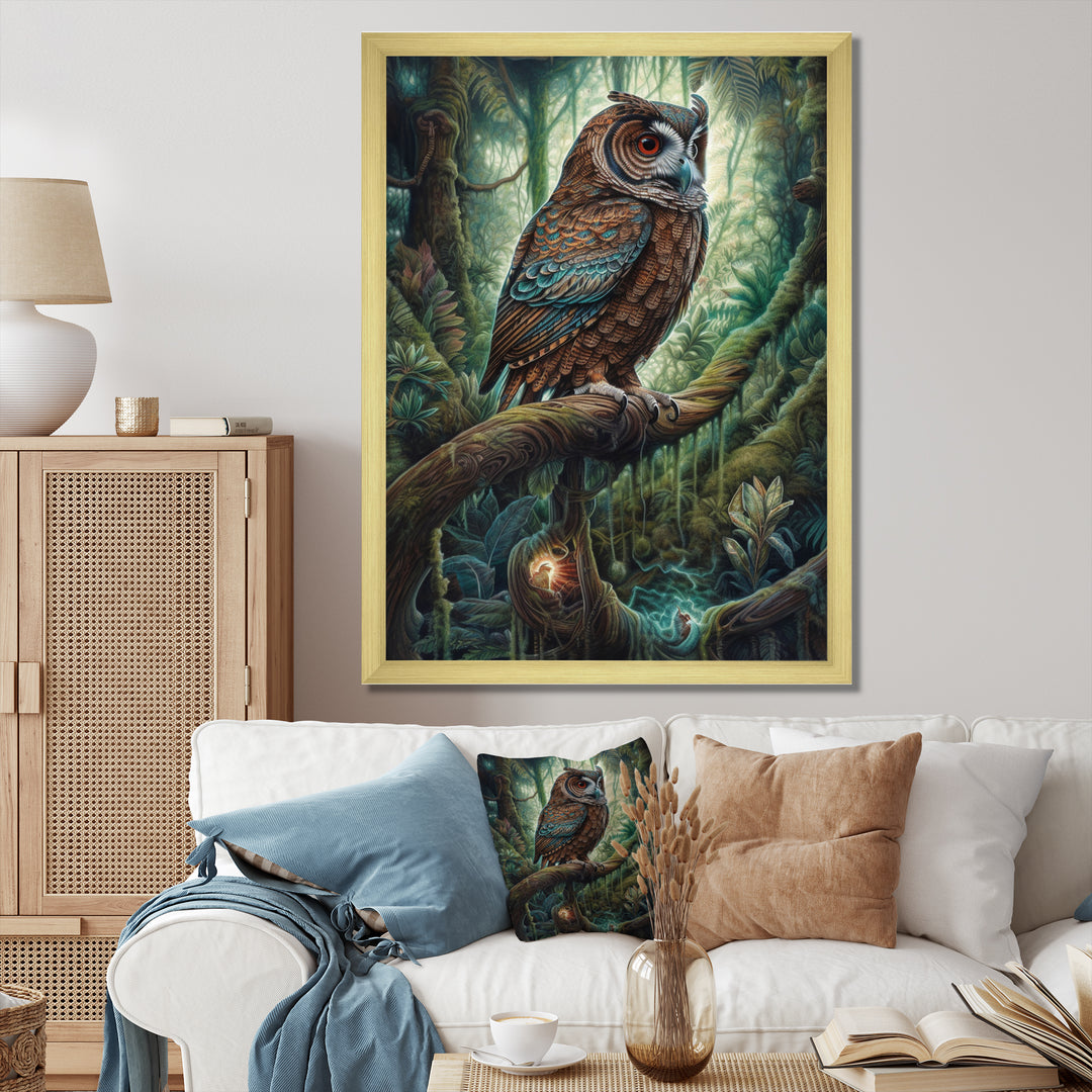 Portrait Of Wise Owl In The Forest - Brown Owl Wall Art