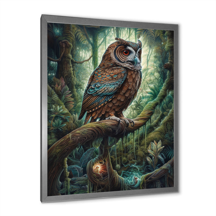 Portrait Of Wise Owl In The Forest - Brown Owl Wall Art