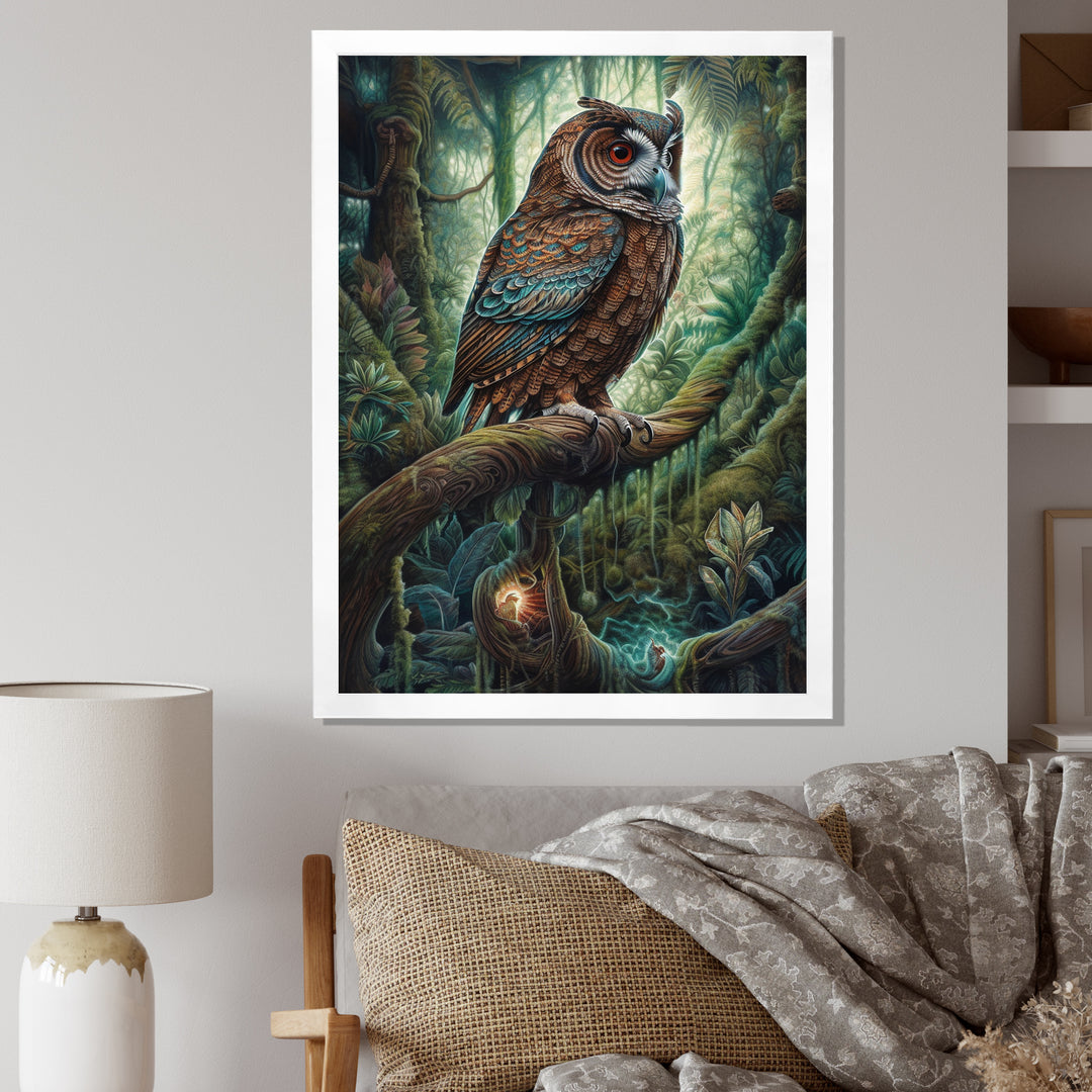 Portrait Of Wise Owl In The Forest - Brown Owl Wall Art