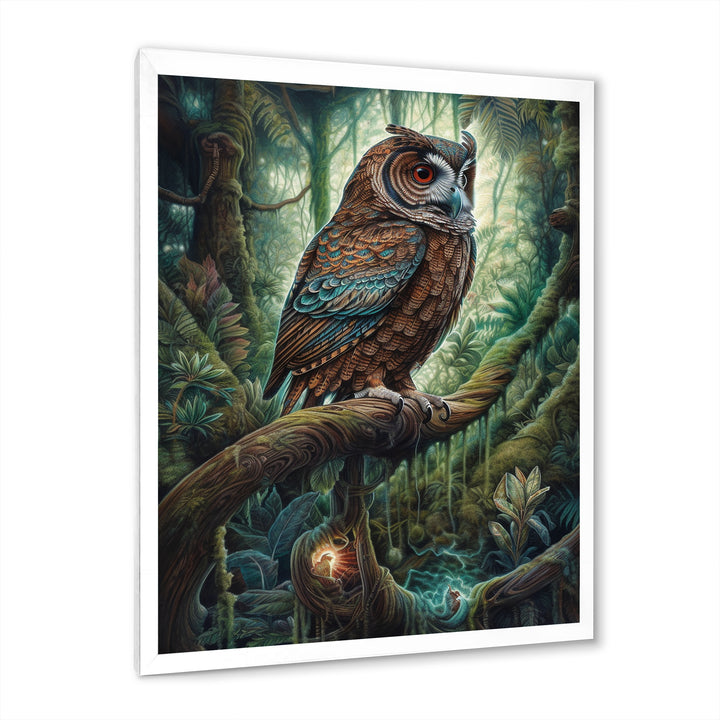 Portrait Of Wise Owl In The Forest - Brown Owl Wall Art