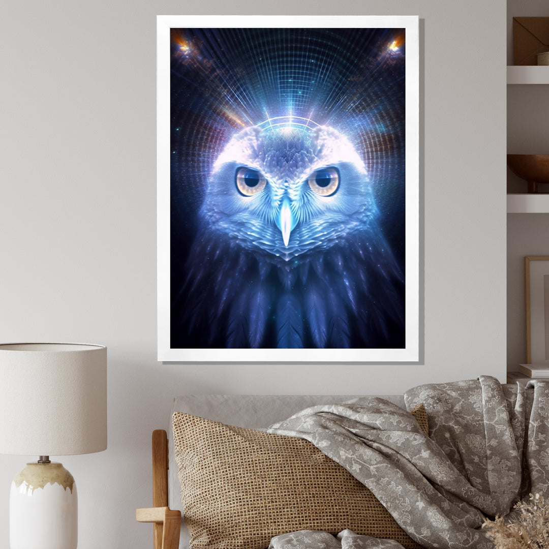 White Owl Majestic Wisdom - Owl Large Canvas Wall Art