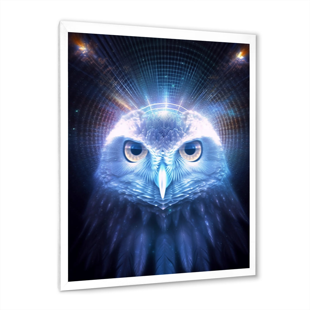 White Owl Majestic Wisdom - Owl Large Canvas Wall Art