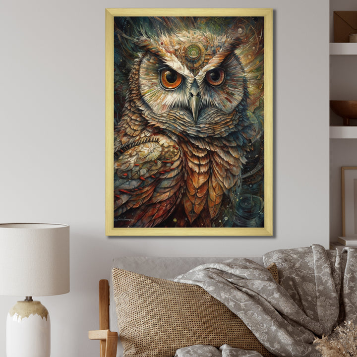 Portrait Of Wise Magical Owl - Owl Home Decor Art