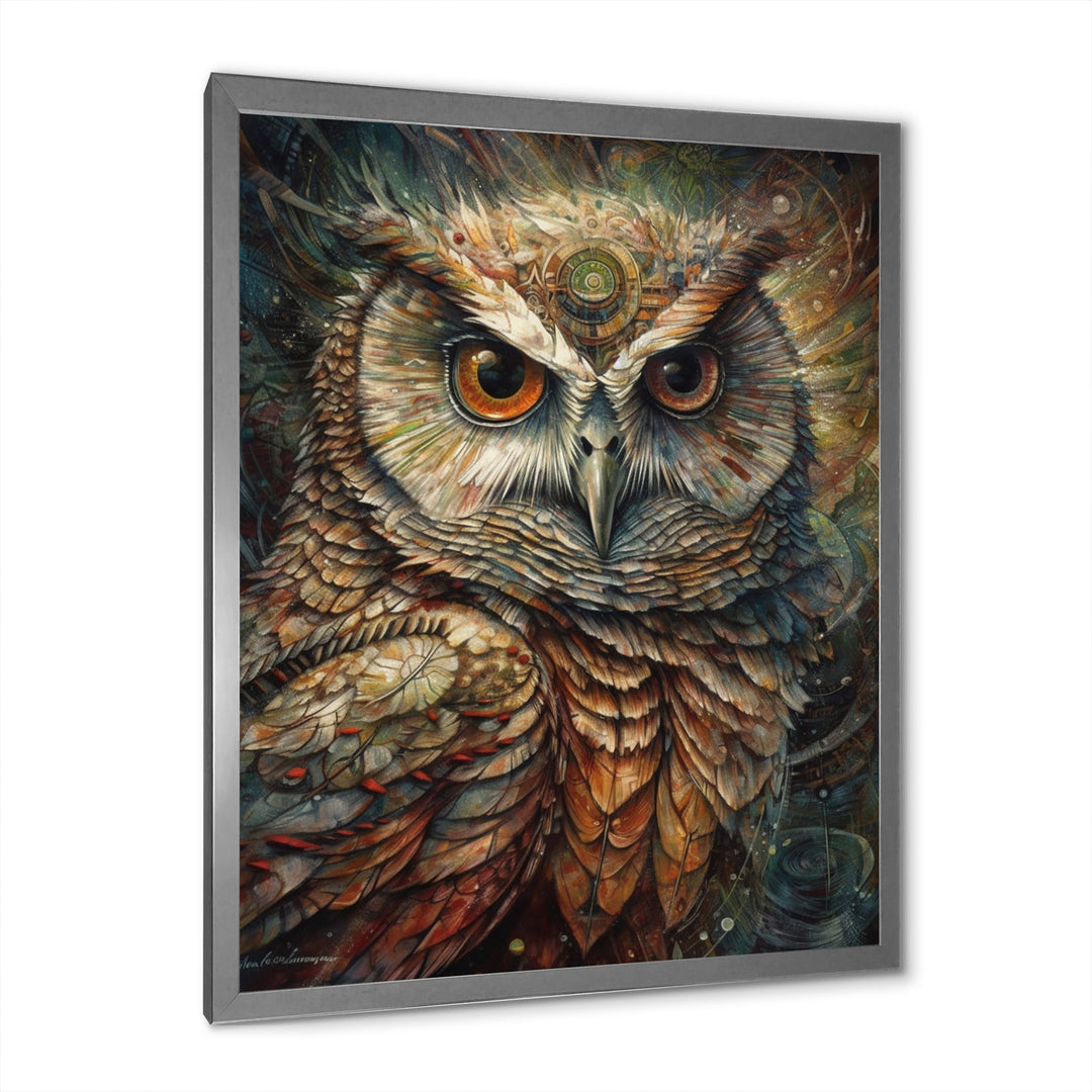 Portrait Of Wise Magical Owl - Owl Home Decor Art