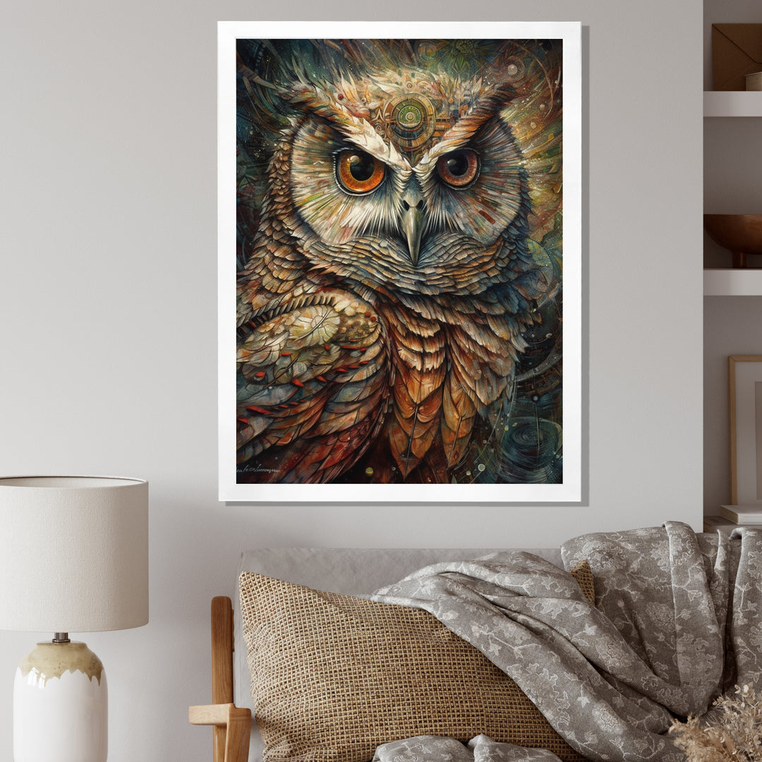 Portrait Of Wise Magical Owl - Owl Home Decor Art