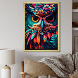 Portrait Of Psychedelic Wise Owl - Owl Canvas Wall Art