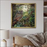 Portrait Of Magical And Wise Owl In The Forest - Owl Canvas Wall Art