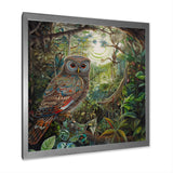 Portrait Of Magical And Wise Owl In The Forest - Owl Canvas Wall Art