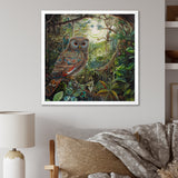 Portrait Of Magical And Wise Owl In The Forest - Owl Canvas Wall Art