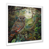 Portrait Of Magical And Wise Owl In The Forest - Owl Canvas Wall Art