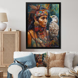 Native Woman With Magical Owl - Owl Wall Decor