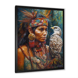 Native Woman With Magical Owl - Owl Wall Decor