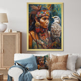 Native Woman With Magical Owl - Owl Wall Decor