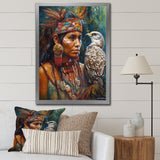 Native Woman With Magical Owl - Owl Wall Decor