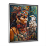 Native Woman With Magical Owl - Owl Wall Decor