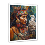 Native Woman With Magical Owl - Owl Wall Decor