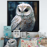 White Owl's Wise Gaze - White Owl Wall Art