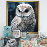 White Owl's Wise Gaze - White Owl Wall Art