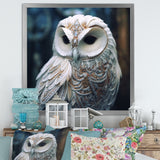 White Owl's Wise Gaze - White Owl Wall Art