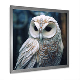 White Owl's Wise Gaze - White Owl Wall Art