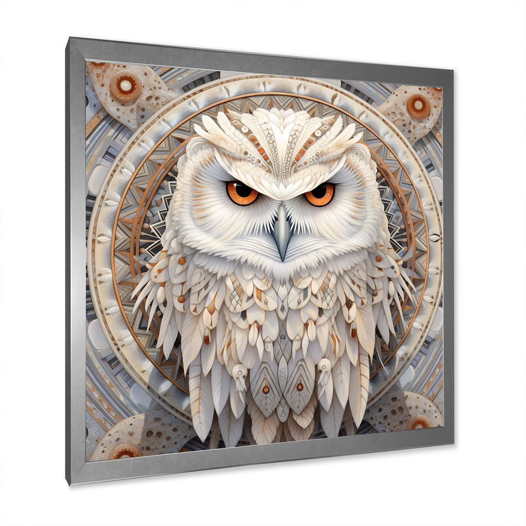 Portrait Of Mythical White Owl - White Owl Wall Art
